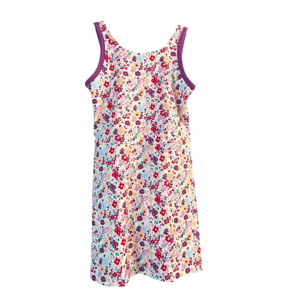 All in Motion Girl's High Neck Active Dress Blue Floral Flowers Size Medium MD